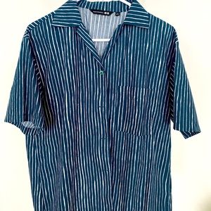 Marimekko L Button Up Stripped Shirt